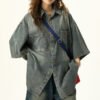 Custom Oversized Short Sleeve Denim Shirt - Style 121F1C - product detail view 5