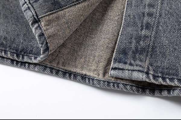 Custom Oversized Short Sleeve Denim Shirt - Style 121F1C - product detail view 8