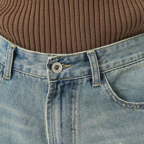 Custom Oversized Drawstring Denim Shorts - Style FBD85C - product detail view 6
