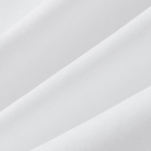 Close-up of a plain white oversized t-shirt fabric