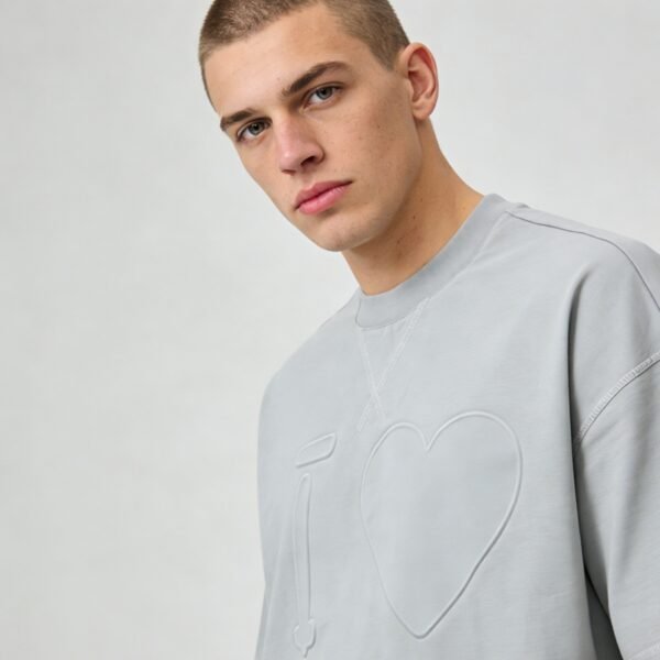 Custom Oversized Embossed Graphic T-Shirt - Style F0039E - product detail view 8 Custom Oversized Embossed Graphic T-Shirt - Style F0039E - product detail view 8