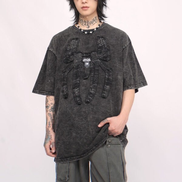Custom Acid-Wash Oversized Embroidered T-Shirt - Style 3E6660