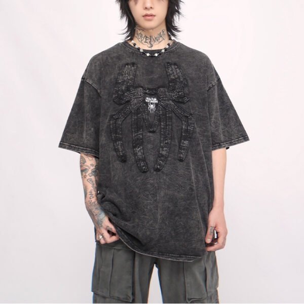 Custom Acid-Wash Oversized Embroidered T-Shirt - Style 3E6660 - product detail view 4