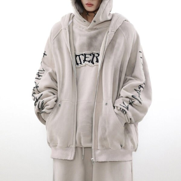 Custom Oversized Hooded Embroidered Jacket | VW-26F967 - Style 26F967 - product detail view 3 Custom Oversized Hooded Embroidered Jacket | VW-26F967 - Style 26F967 - product detail view 3