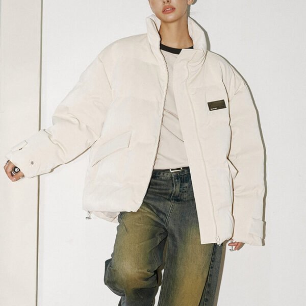 Custom Oversized Glossy Puffer Jacket - Style 8CA091 - product detail view 3 Custom Oversized Glossy Puffer Jacket - Style 8CA091 - product detail view 3