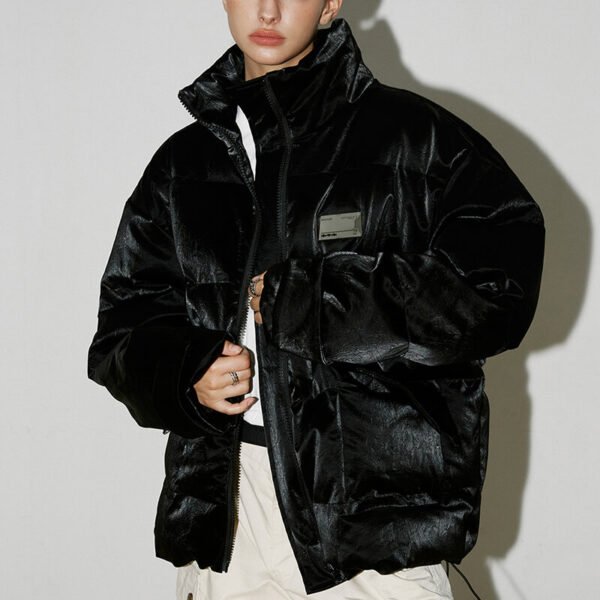 Custom Oversized Glossy Puffer Jacket - Style 8CA091 - product detail view 5 Custom Oversized Glossy Puffer Jacket - Style 8CA091 - product detail view 5
