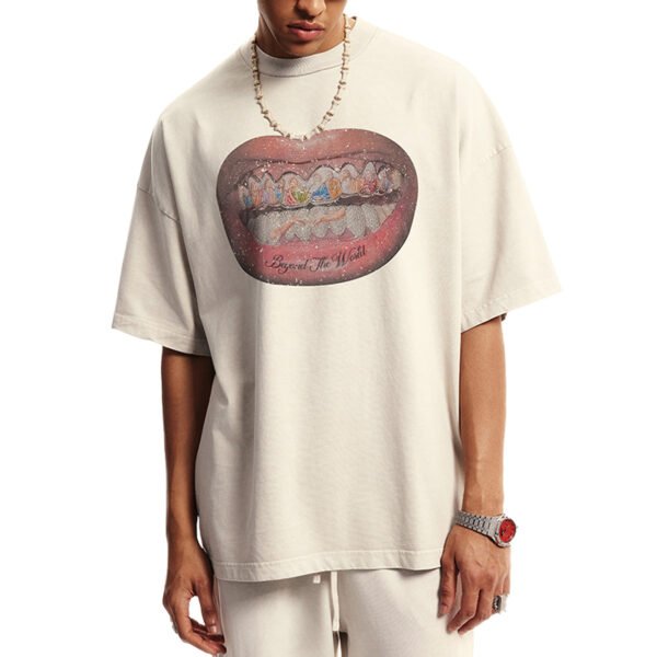 Custom Oversized Tooth Graphic Digital-Print T-Shirt - Style 2B1C1B - product detail view 3