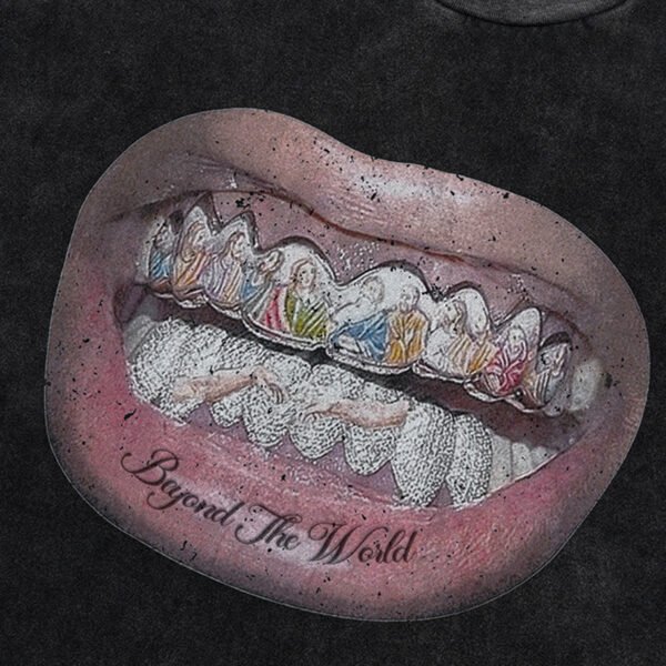 Custom Oversized Tooth Graphic Digital-Print T-Shirt - Style 2B1C1B - product detail view 6