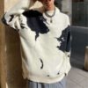 Custom Oversized Graphic Rib Collar Pullover Sweater - Style 70F44C - product detail view 4 Custom Oversized Graphic Rib Collar Pullover Sweater - Style 70F44C - product detail view 4