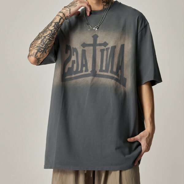Custom Oversized Short-Sleeve Graphic T-Shirt - Style ED08A7 - product detail view 3 Custom Oversized Short-Sleeve Graphic T-Shirt - Style ED08A7 - product detail view 3