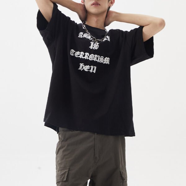 Custom Oversized Graphic Crewneck T-Shirt - Style EC06CF - product detail view 4