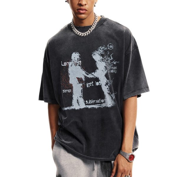 Custom Oversized Graphic T-Shirt for Comfort-First Labeling - Style 1DAD6F - product detail view 2