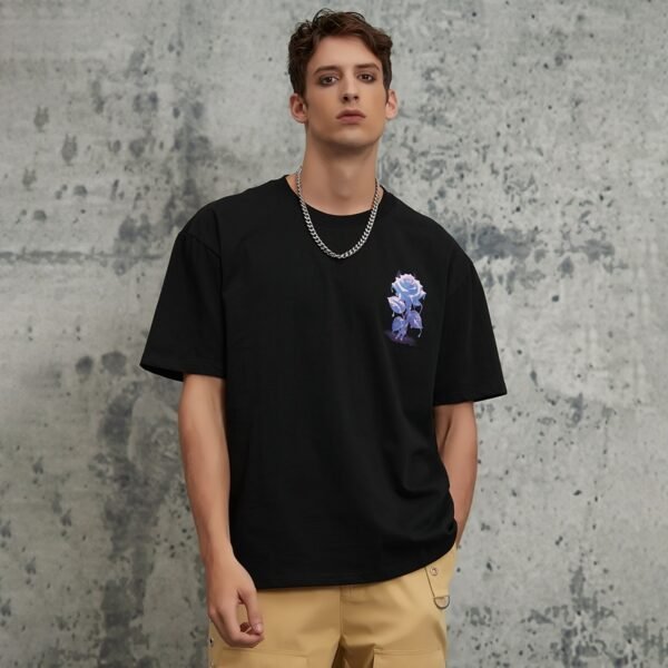 Custom Oversized Rose Graphic T-Shirt | VW-3F032742 - Style 3F0327 - product detail view 3 Custom Oversized Rose Graphic T-Shirt | VW-3F032742 - Style 3F0327 - product detail view 3