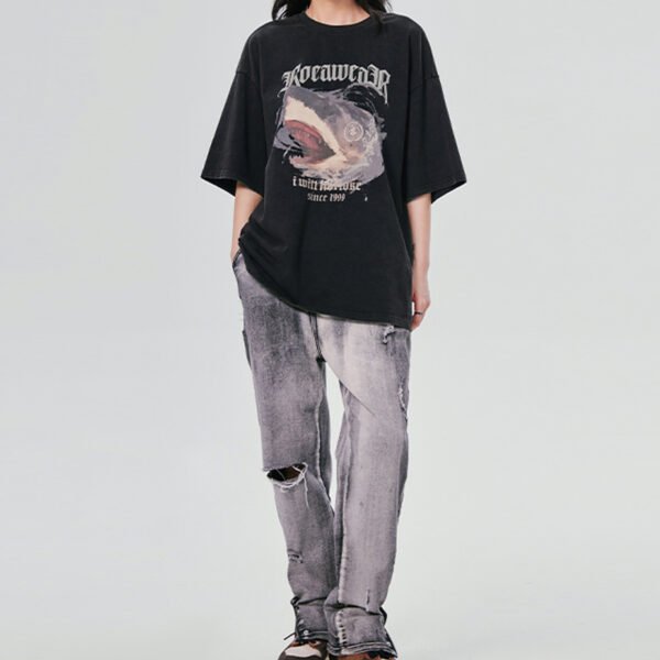 Custom Washed Oversized Graphic T-Shirt - Style EAF409 - product detail view 2 Custom Washed Oversized Graphic T-Shirt - Style EAF409 - product detail view 2