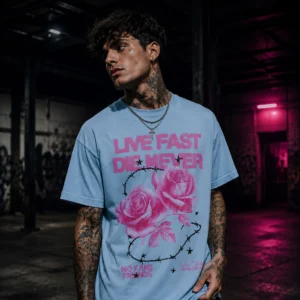 Custom Oversized Graphic Tee with Stable Crew Neck | VW-9B6747 - Style 9B6747