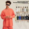 Custom Oversized Heavyweight Crewneck Sweatshirt | VW-20F9 - Style 20F9BB Orange heavyweight oversized long sleeve crewneck sweatshirt