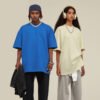 Custom Unisex Oversized Heavyweight T-Shirt - Style 15D25B Unisex oversized heavyweight t-shirts in blue and cream