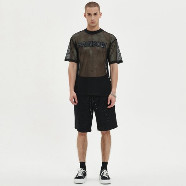 Custom Oversized Mesh Applique T-Shirt - Style E4922F Custom Oversized Mesh Applique T-Shirt - Style E4922F