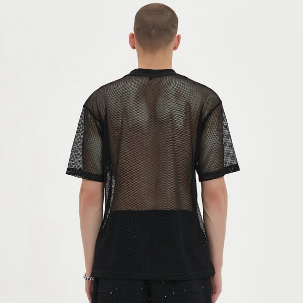 Custom Oversized Mesh Applique T-Shirt - Style E4922F - product detail view 5 Custom Oversized Mesh Applique T-Shirt - Style E4922F - product detail view 5