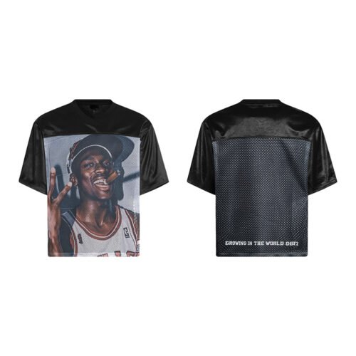 Custom Oversized V-Neck Mesh Panel Jersey - Style 52E569