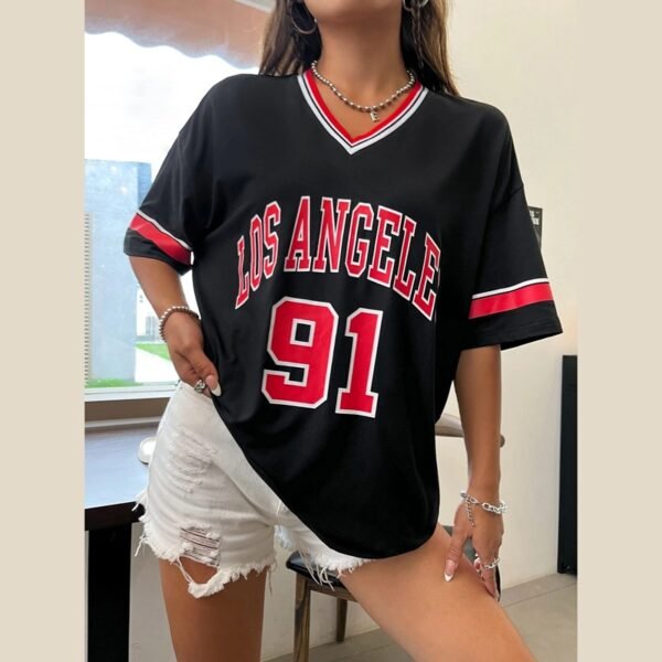 Custom Oversized Number Jersey with Proportional Hem - Style B60613 - product detail view 5