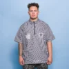Custom Oversized Pinstripe Short-Sleeve Work Shirt - Style B220E5 - product detail view 3 Custom Oversized Pinstripe Short-Sleeve Work Shirt - Style B220E5 - product detail view 3