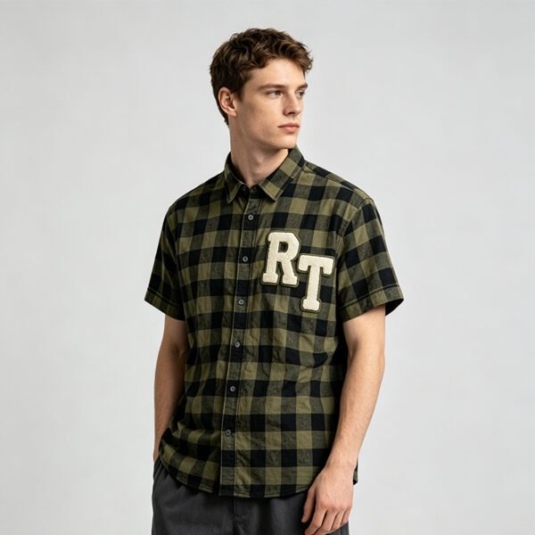 Custom Oversized Plaid Applique Shirt | - Style C1D850