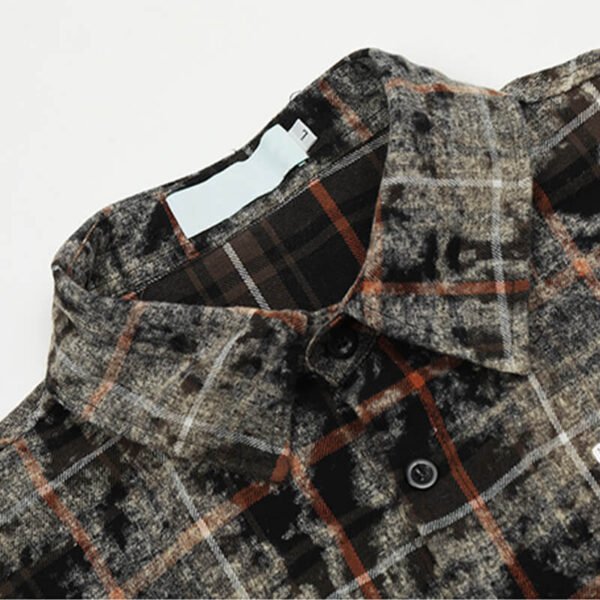 Custom Oversized Plaid Graphic Patch Shirt - Style A0FC14 - product detail view 13