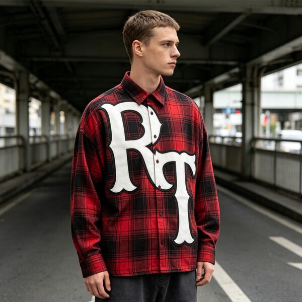 Custom Oversized Plaid Long-Sleeve Shirt | VW-AE8582036198CA1B - Style AE8582 - product detail view 7 Custom Oversized Plaid Long-Sleeve Shirt | VW-AE8582036198CA1B - Style AE8582 - product detail view 7