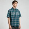 Custom Oversized Teal Plaid Short Sleeve Shirt VW-EE7C - Style EE7CEA - product detail view 3