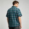 Custom Oversized Teal Plaid Short Sleeve Shirt VW-EE7C - Style EE7CEA - product detail view 4