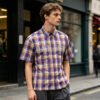 Custom Oversized Plaid Short-Sleeve Shirt - Style 87E838 - product detail view 2 Custom Oversized Plaid Short-Sleeve Shirt - Style 87E838 - product detail view 2