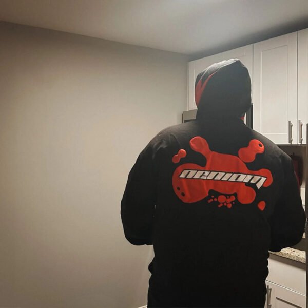 Custom Oversized Zip Hoodie With Raised Graphic - Style 2D96E8 - product detail view 5