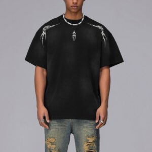 Custom Symbol Shoulder Print Oversized T-Shirt - Style 4E8D18