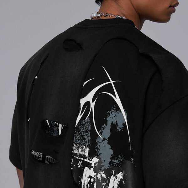 Custom Symbol Shoulder Print Oversized T-Shirt - Style 4E8D18 - product detail view 3