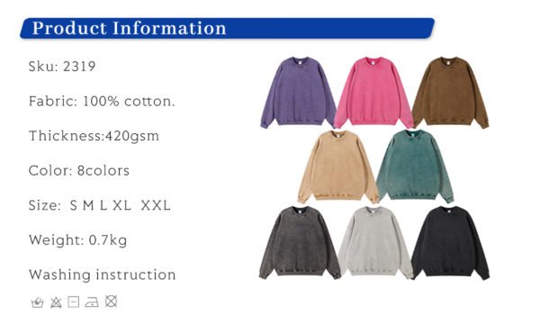 Custom Snow-Washed Oversized Terry Sweatshirt 2319 - Style 41CC9E - product detail view 3 Custom Snow-Washed Oversized Terry Sweatshirt 2319 - Style 41CC9E - product detail view 3
