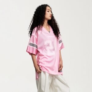 Custom Oversized V-Neck Stripe Panel Jersey - Style 9D8B22