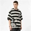 Custom Graded Stripe Graphic Washed Oversized T-Shirt - Style 32DCCA