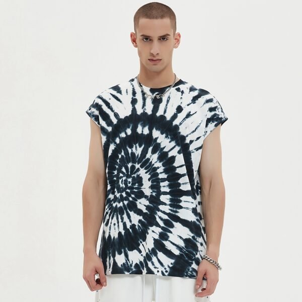 Custom Oversized Tie-Dye Swirl Sleeveless Tank Top - Style DBF222 - product detail view 2 Custom Oversized Tie-Dye Swirl Sleeveless Tank Top - Style DBF222 - product detail view 2