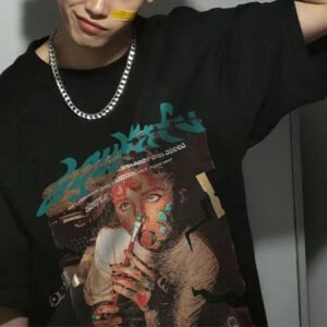 Custom Oversized Vintage Portrait Graphic T-Shirt - Style 991BD6