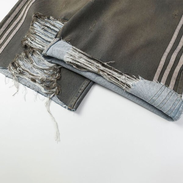 Custom Oversized Washed Denim Long Shorts - Style 12D0C3 - product detail view 4 Custom Oversized Washed Denim Long Shorts - Style 12D0C3 - product detail view 4