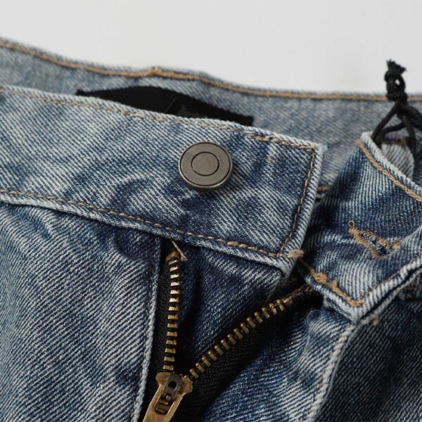 Custom Oversized Washed Denim Long Shorts - Style 12D0C3 - product detail view 5 Custom Oversized Washed Denim Long Shorts - Style 12D0C3 - product detail view 5