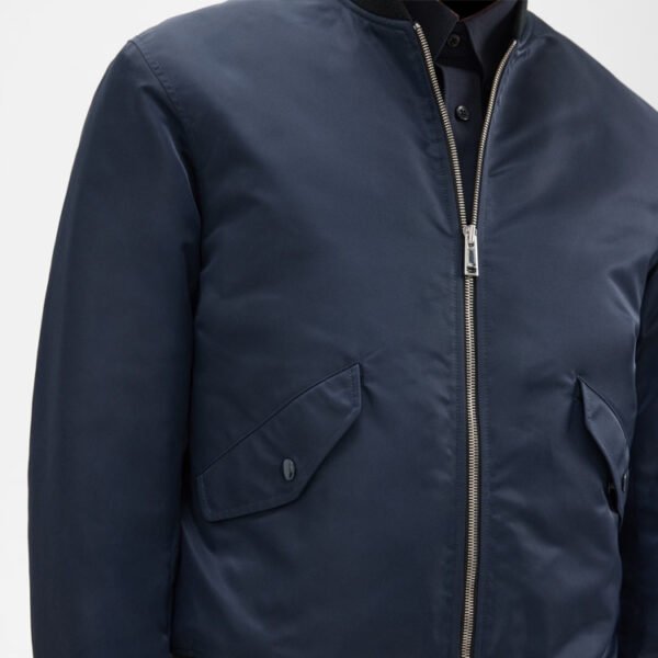 Custom Navy Padded Bomber Jacket - Style F6D0C9 - product detail view 4