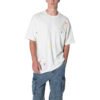 Custom Paint-Splatter Pocket T-Shirt - 8138177 - Style DB9B6F White oversized t-shirt with colorful paint splatter and pocket
