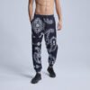 Custom Paisley Print Tapered Jogger Sweatpants - Style E8943B Navy jogger sweatpants with a white paisley print and drawstring waist.
