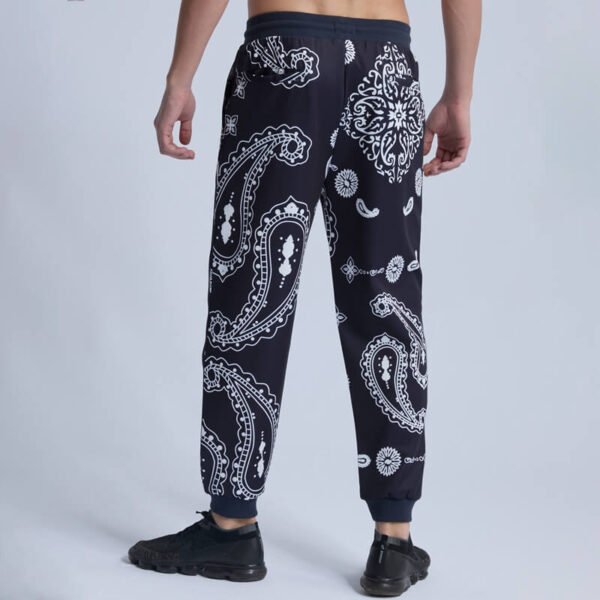 Custom Paisley Print Tapered Jogger Sweatpants - Style E8943B - product detail view 5 Custom Paisley Print Tapered Jogger Sweatpants - Style E8943B - product detail view 5