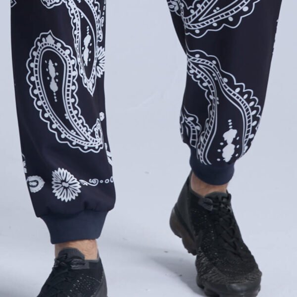 Custom Paisley Print Tapered Jogger Sweatpants - Style E8943B - product detail view 10 Custom Paisley Print Tapered Jogger Sweatpants - Style E8943B - product detail view 10