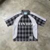 Custom Mixed-Plaid Raw-Edge Panel Shirt - Style B4EAF0 Custom Mixed-Plaid Raw-Edge Panel Shirt - Style B4EAF0