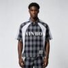 Custom Mixed-Plaid Raw-Edge Panel Shirt - Style B4EAF0 - product detail view 2 Custom Mixed-Plaid Raw-Edge Panel Shirt - Style B4EAF0 - product detail view 2