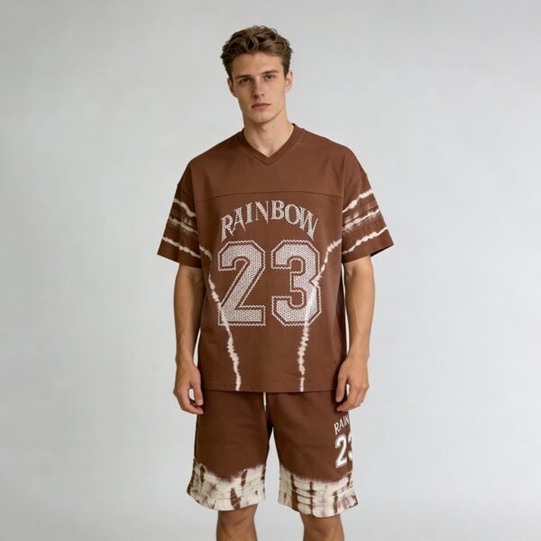 Custom Tie-Dye Panel-Matched T-Shirt and Shorts Set - Style 4FC158 - product detail view 9